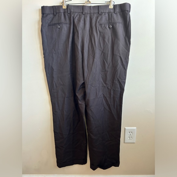 Stafford Performance Mens Brown Wool Blend Dress Pants Slacks 44x32 - Picture 4 of 6